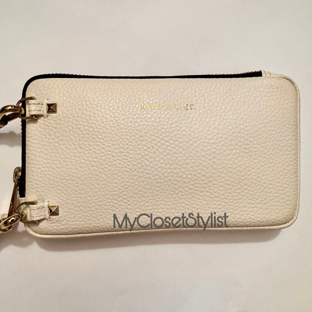 NEW! Bandolier Cream Ivory Crossbody Purse Case Strap SET! Expanded Zipper Pouch - Picture 7 of 7
